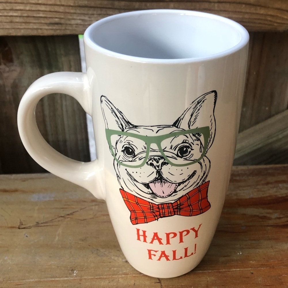 Sheffield Home Happy Fall French Bulldog Tall 20oz Ceramic Coffee Mug